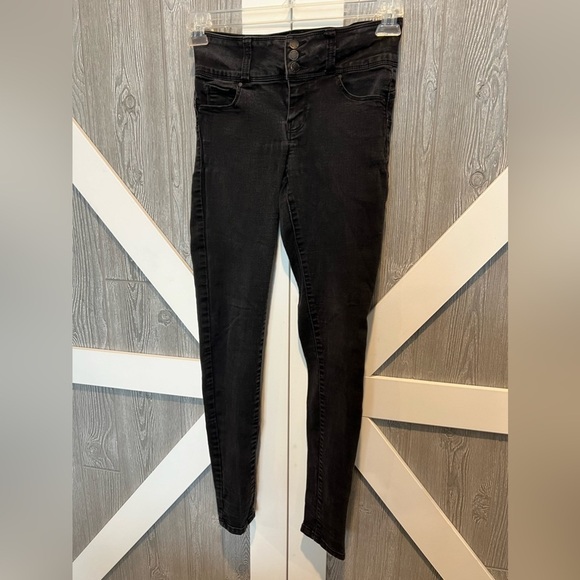 WJ1.728 Wax Jeans Black Juniors Size 3 • Rise 9 • Inseam 28 - Picture 1 of 5